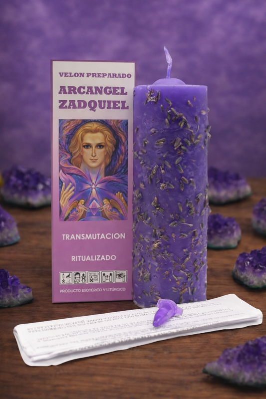 Velón Preparado Arcángel Zadquiel – Transmutación, Perdón y Liberación Espiritual