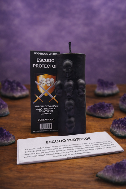 Velón Escudo Protector – Protección Espiritual, Bloqueo de Energías Negativas y Defensa del Aura
