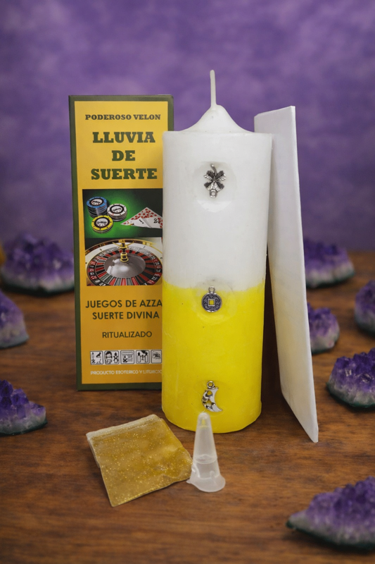 Velón Preparado Lluvia de Suerte – Atrae Fortuna, Abundancia y Energía Positiva