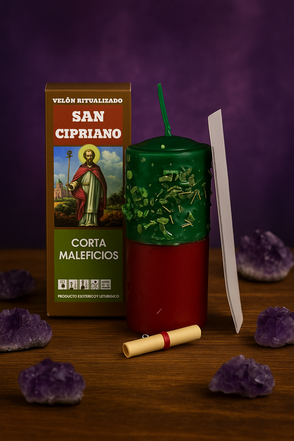 Velón Esotérico San Cipriano Corta Maleficios – Protección y Limpieza Espiritual