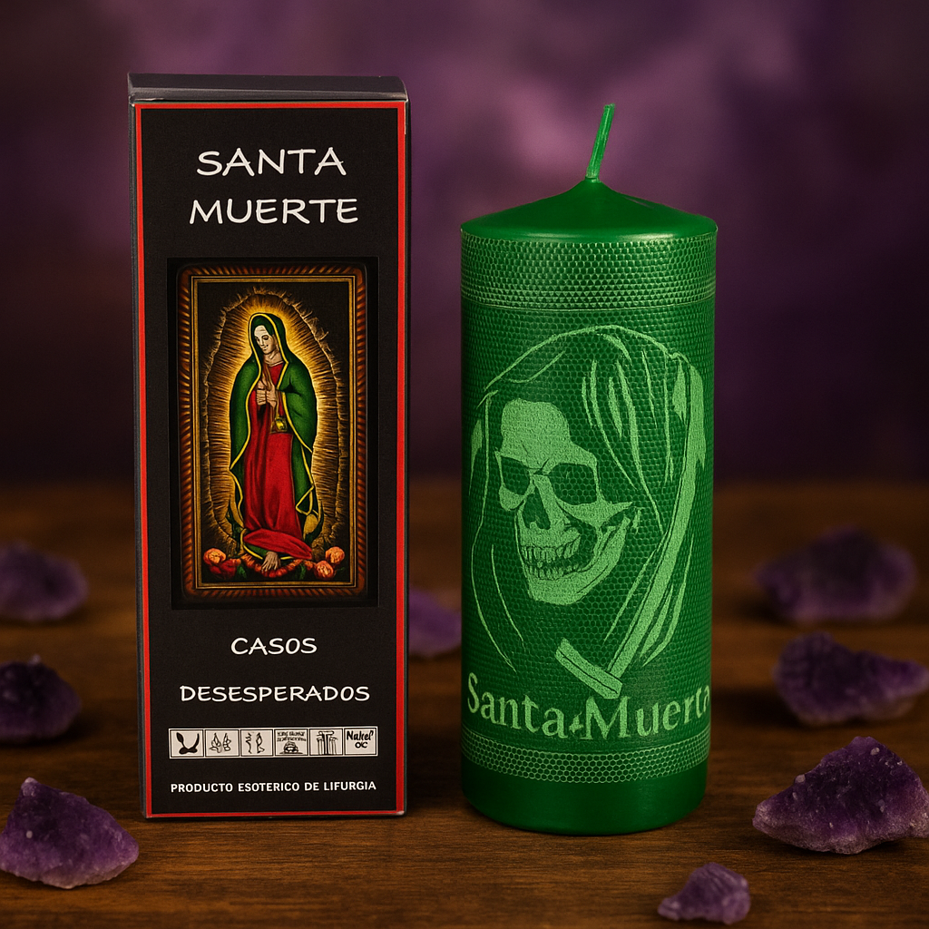 Velón Santa Muerte Casos Desesperados – Ritual Esotérico de Protección y Milagros